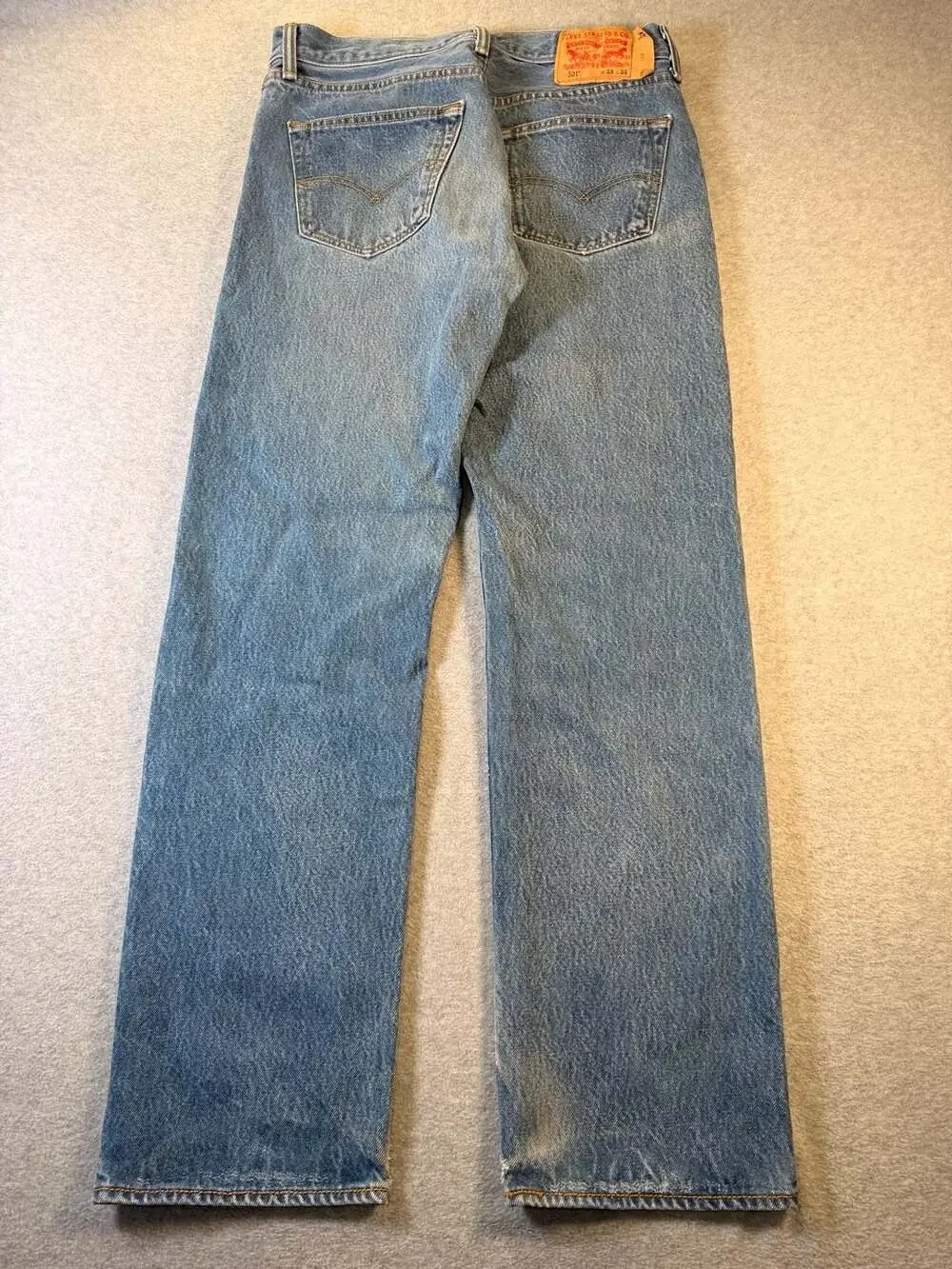 Levi's 501 Button Fly Straight Leg Jeans Light Wash